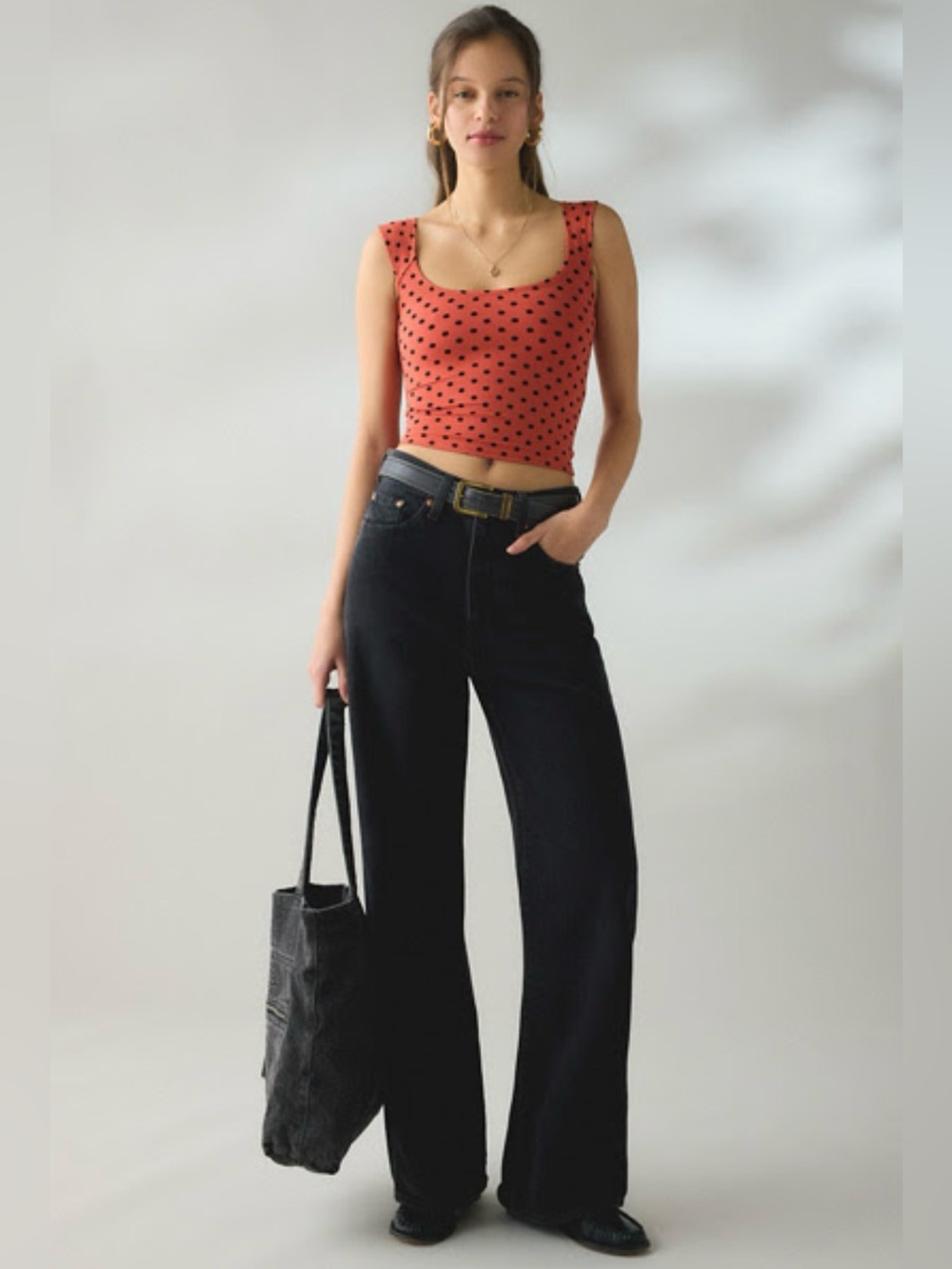BDG Ribbed Square Neck Tank Top